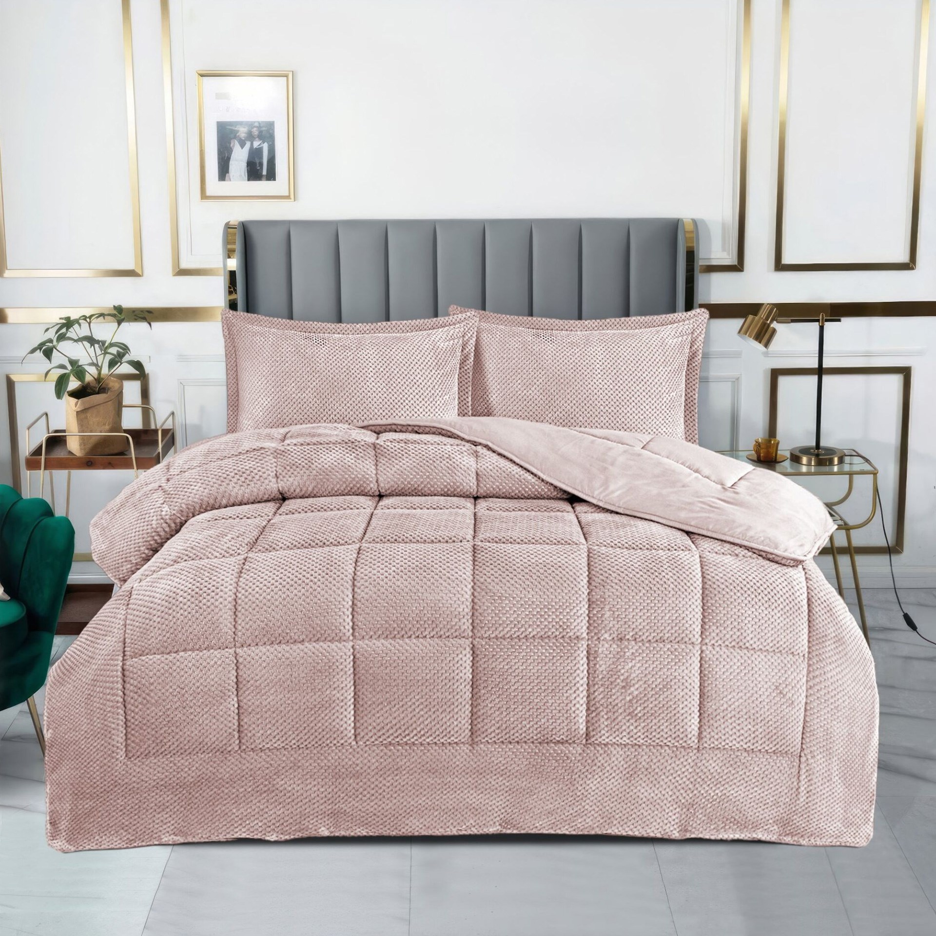 Dainty Home Carmen Çift Kişilik Pudra Yatak Örtüsü