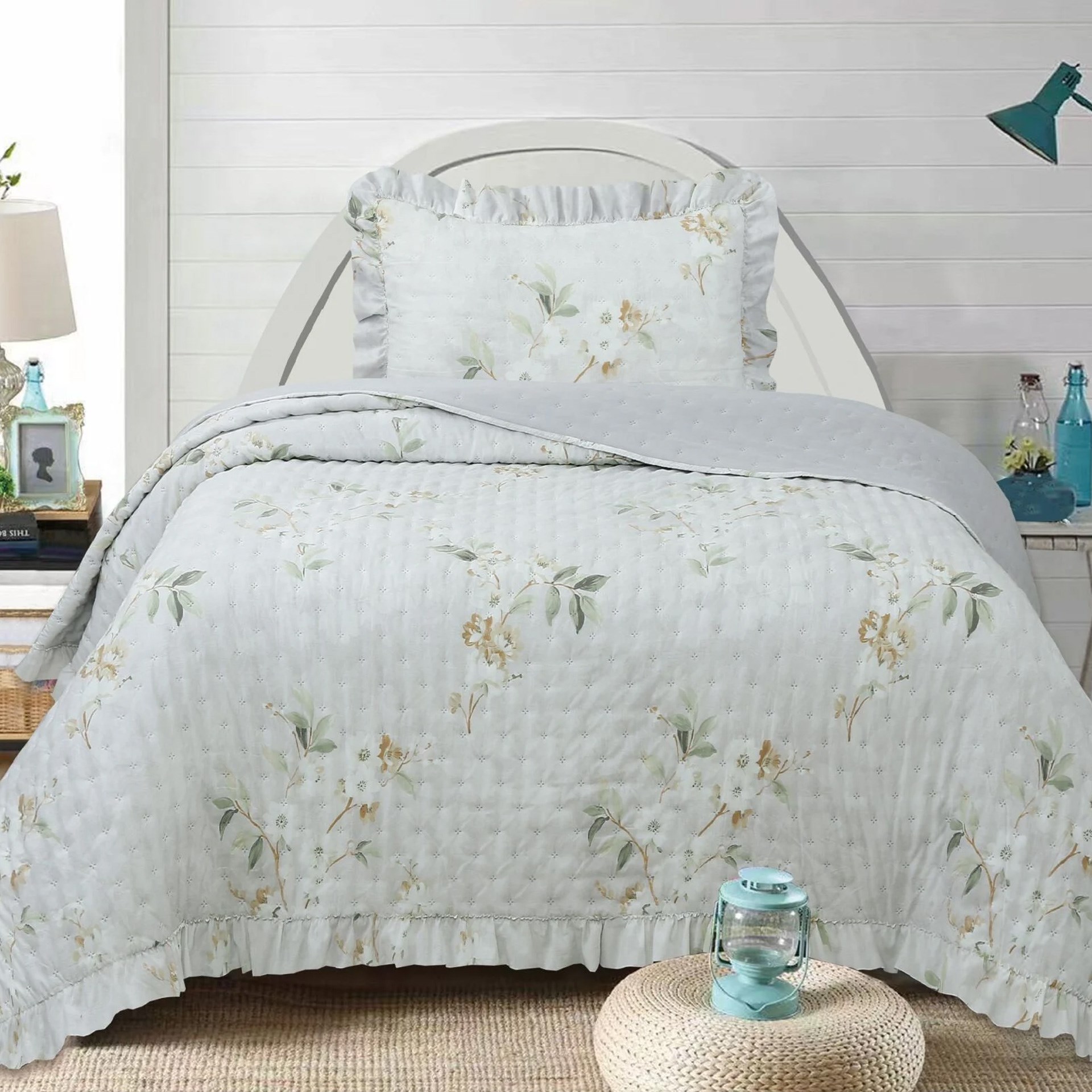 Dainty Home Flowers F010 Tek Kişilik Yatak Örtüsü