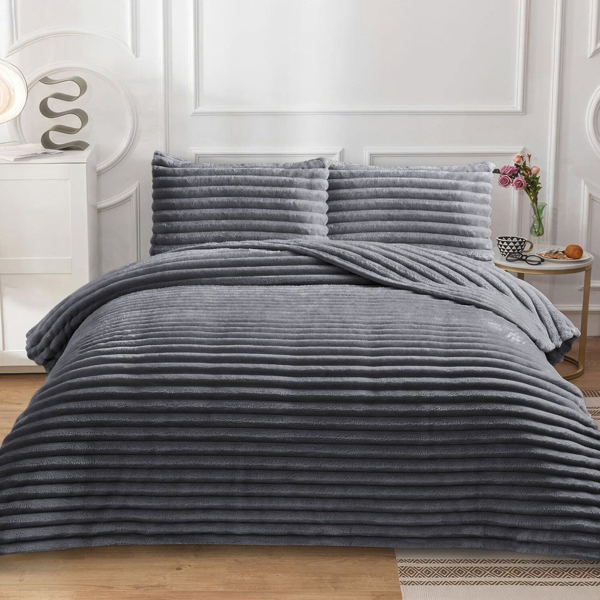 Dainty Home Serra Çift Kişilik Antrasit Yatak Örtüsü
