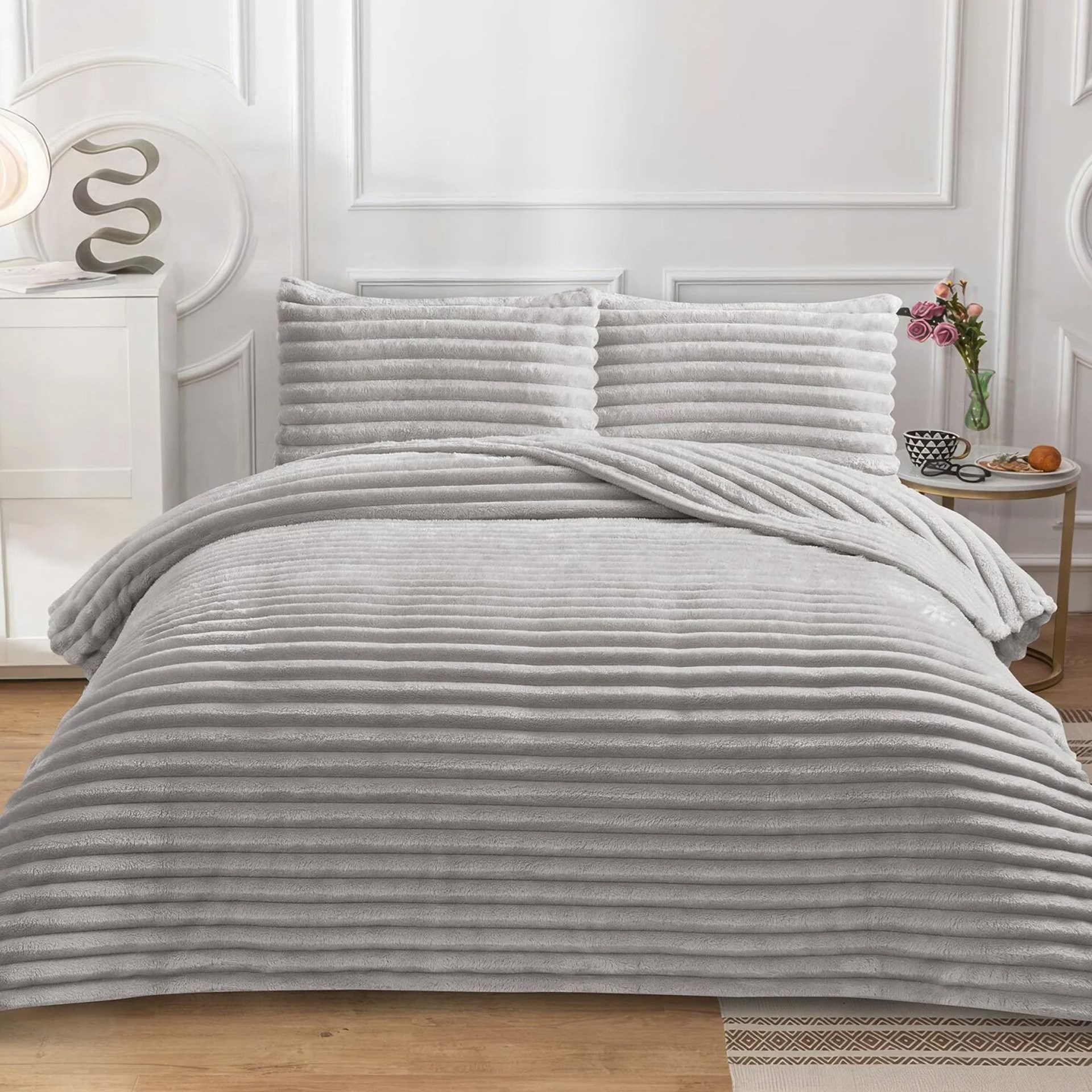 Dainty Home Serra Çift Kişilik Gri Yatak Örtüsü