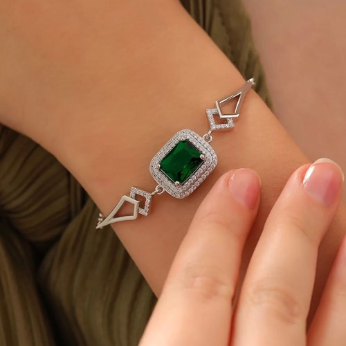 İpek Silver 925 Ayar Zirkon Taşlı Gümüş Bileklik Silver EBO640
