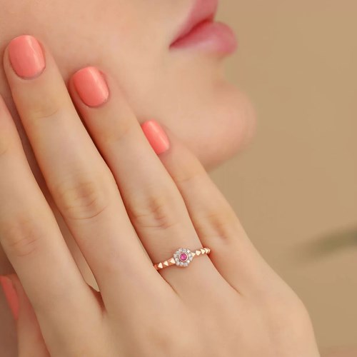 İpek Silver 925 Ayar Gümüş Ayarlanabilir Yüzük Rose EIPY451