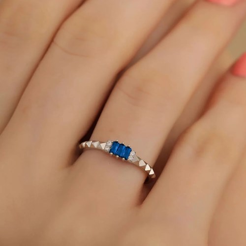İpek Silver 925 Ayar Zirkon Taş Süslemeli Baget Ayarlanabilir Gümüş Yüzük Silver EIPY519