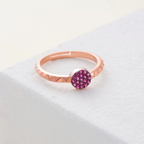 İpek Silver 925 Ayar Zirkon Taş Ayarlanabilir Gümüş Yüzük Rose ESIPY310