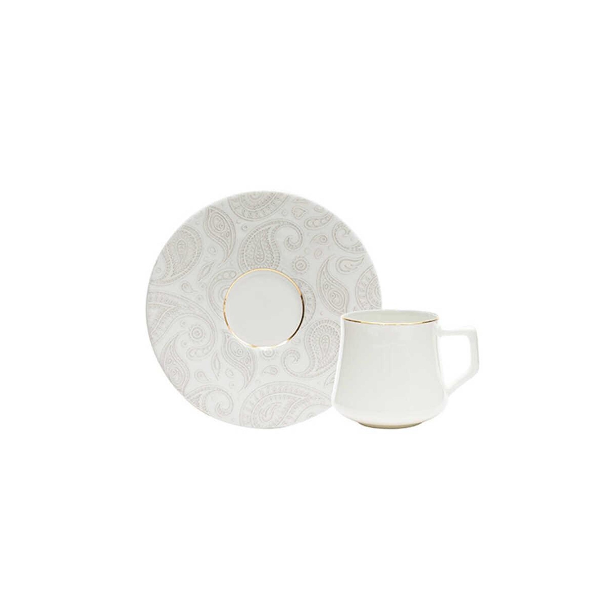 Evaliza Paisley Gold 6 Kişilik Kahve Fincan Takımı