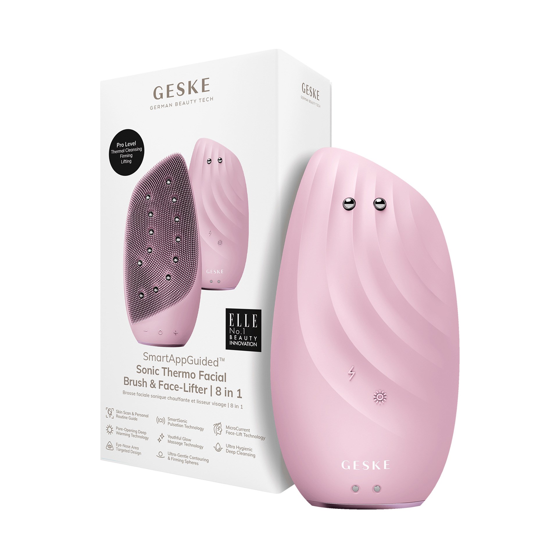 Geske Sonic Thermo Yüz Temizleme Ve Germe 8i 1 Arada Pembe