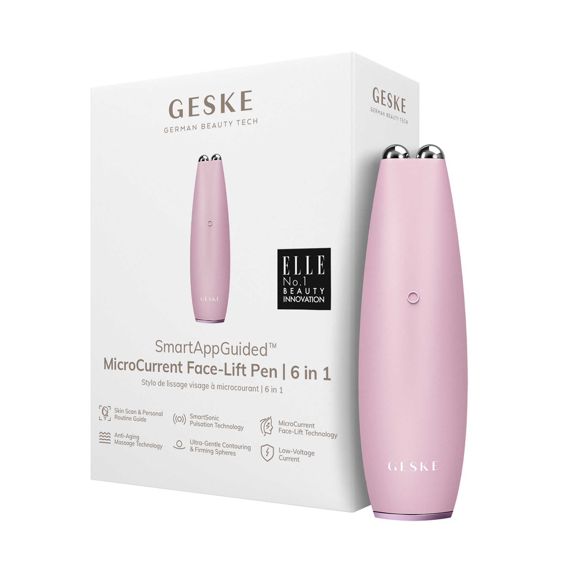 Geske Titreşimli Mikro Akım Yüz Germe Kalemi Pembe