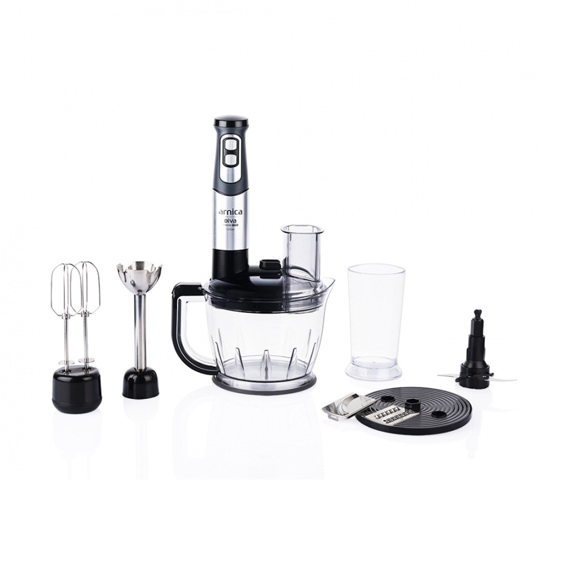 Arnica GH21801 Diva Trend Pro Doğrayıcı Blender Seti Gümüş