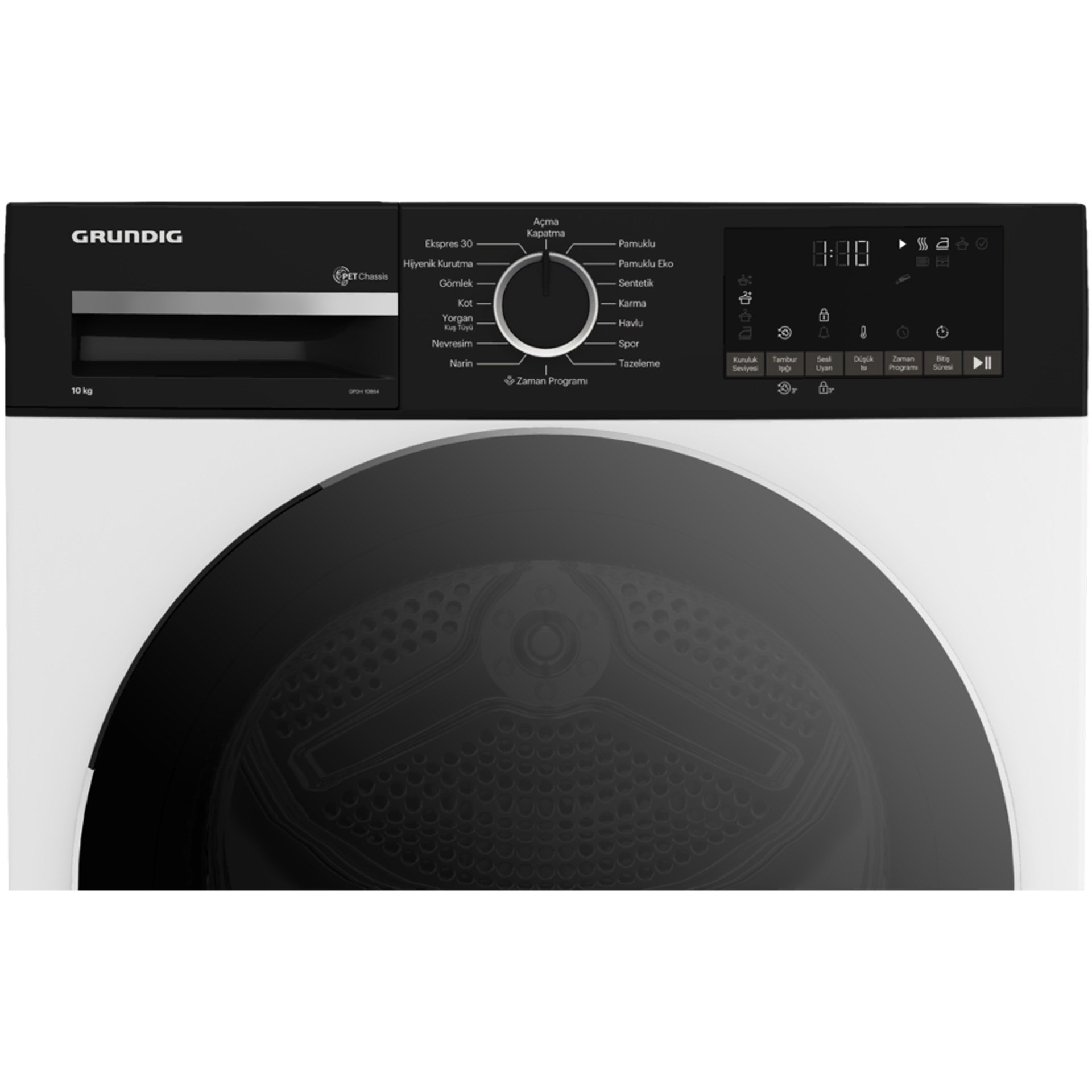 Grundig GPDH-10864 D Sınıfı 10 kg Çamaşır Kurutma Makinesi Beyaz