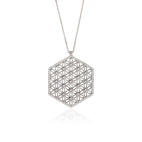 İpek Silver Yaşam Çiçeği Kolye EH1062