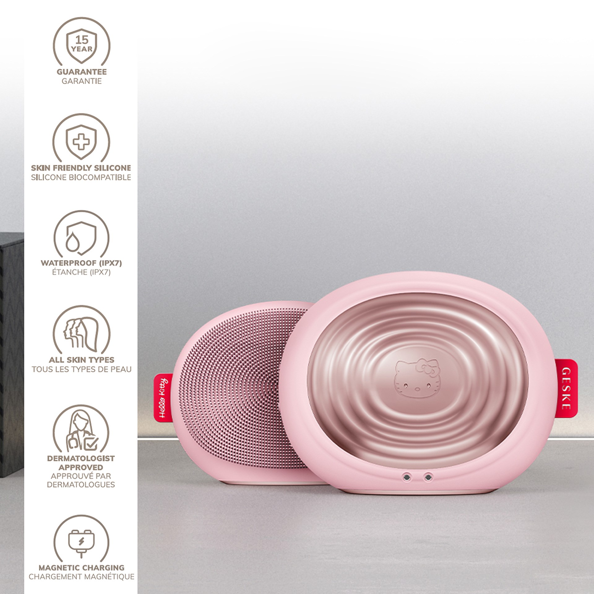 Geske Hello Kitty Sonic Yüz Temizleme Cihazı 5i 1 Arada Pembe