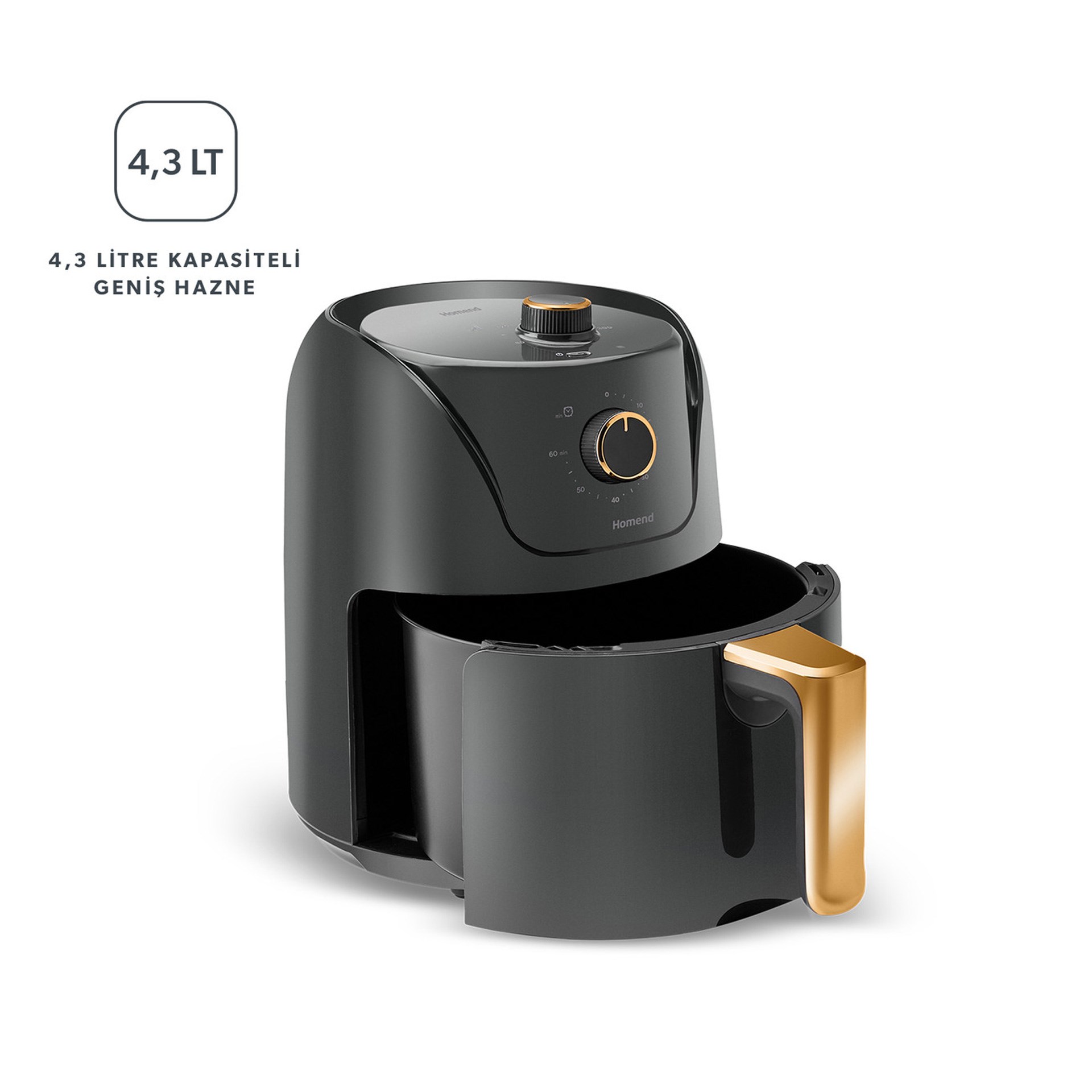 Homend 2505H 8 Farklı Programlı Airfryer Antrasit