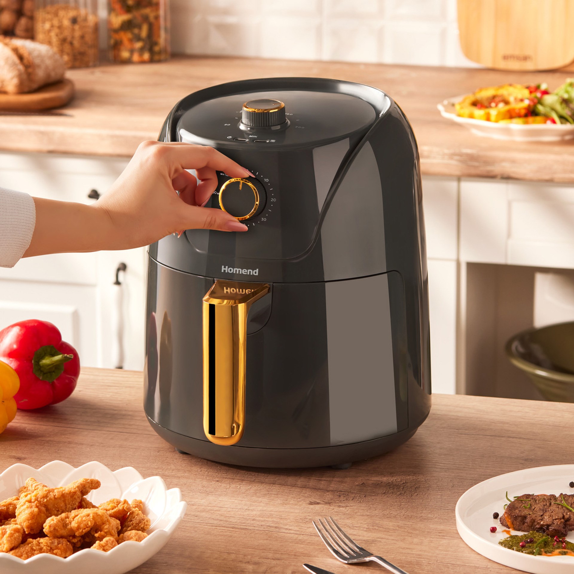 Homend 2505H 8 Farklı Programlı Airfryer Antrasit