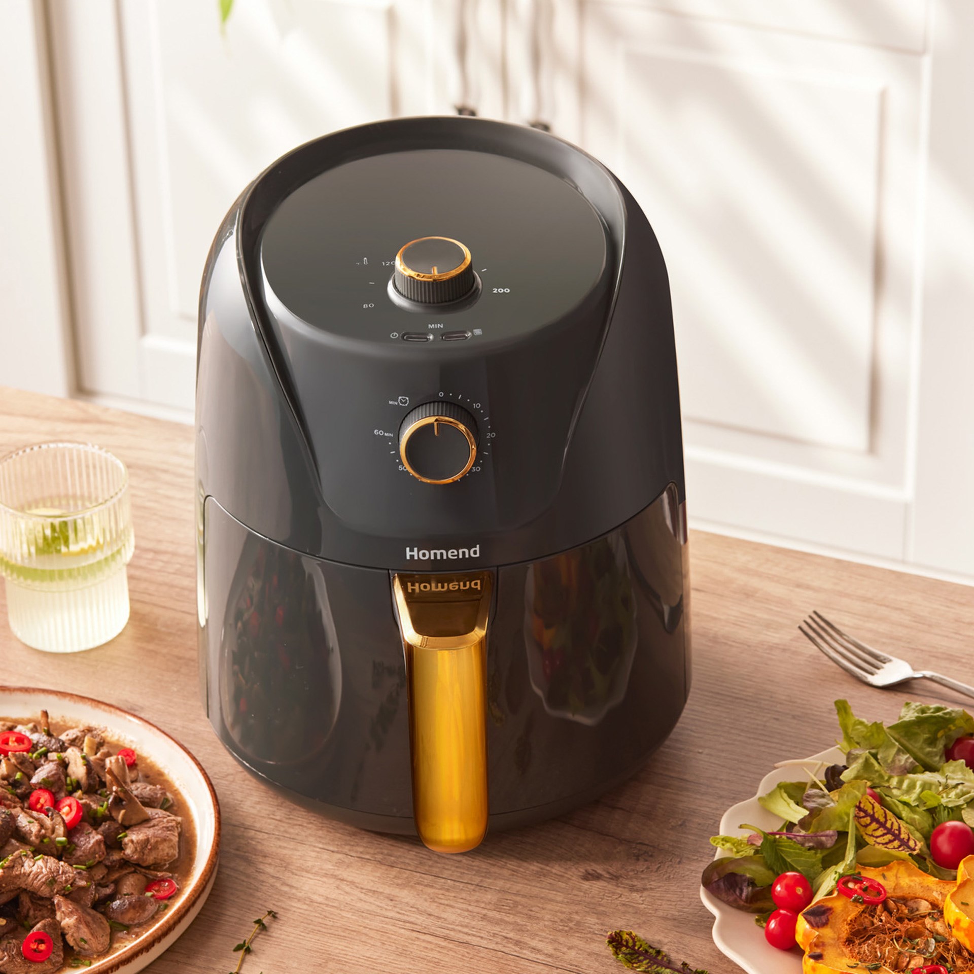 Homend 2505H 8 Farklı Programlı Airfryer Antrasit