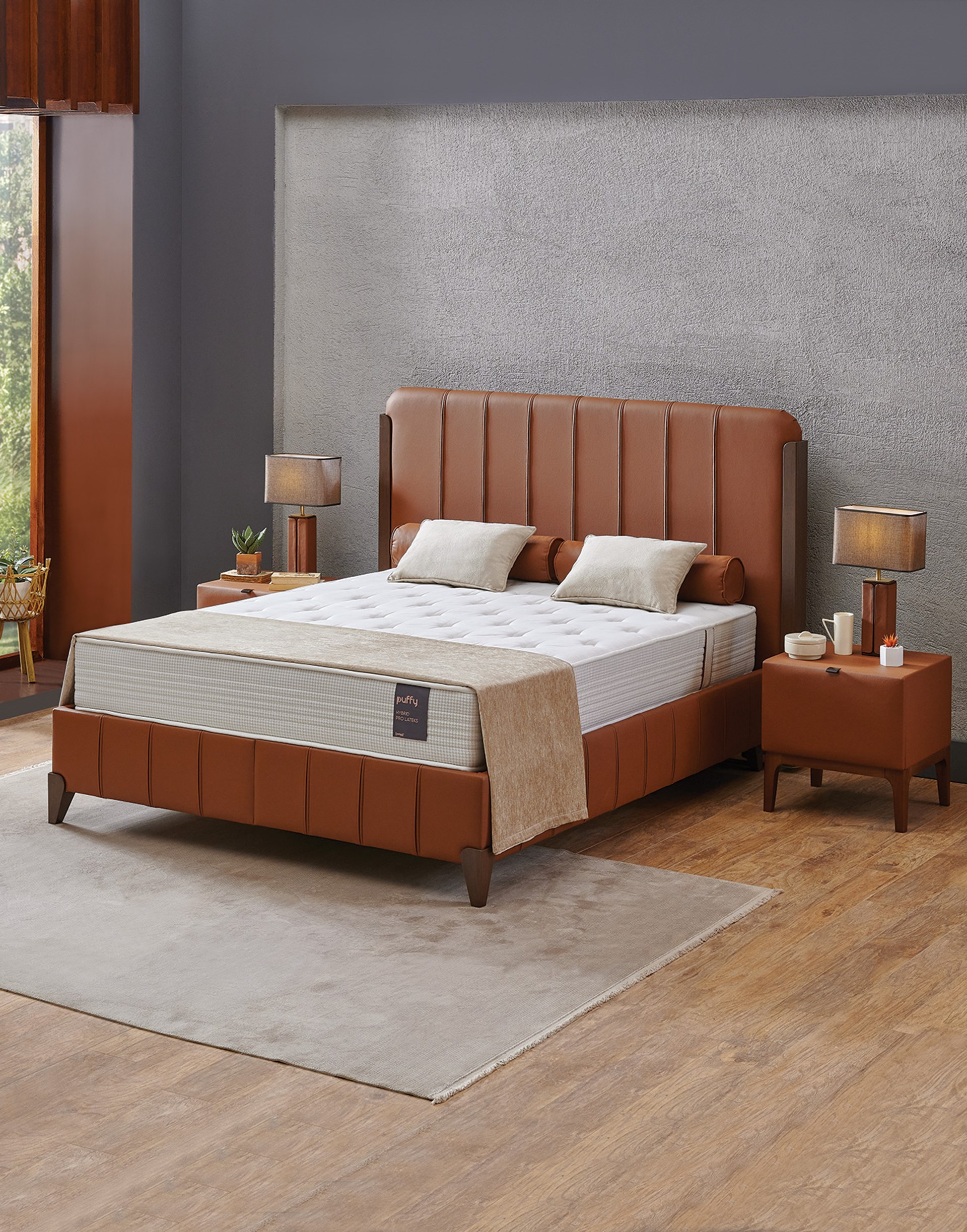 Puffy Hybrid Pro Lateks 3� lü Baza Seti Taba 160x200 cm