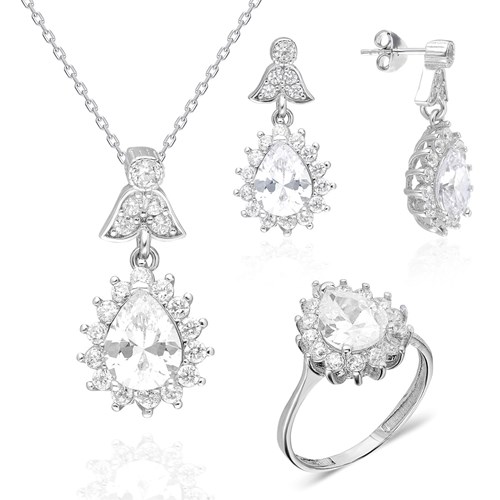 İpek Silver Gümüş Damla Set EIS109