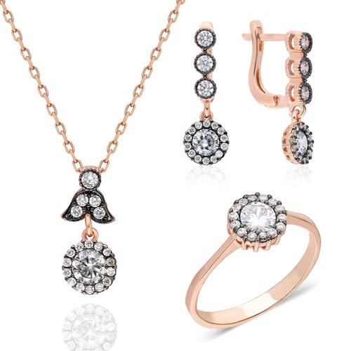 İpek Silver Gümüş Elmas Montürlü Set EIS140