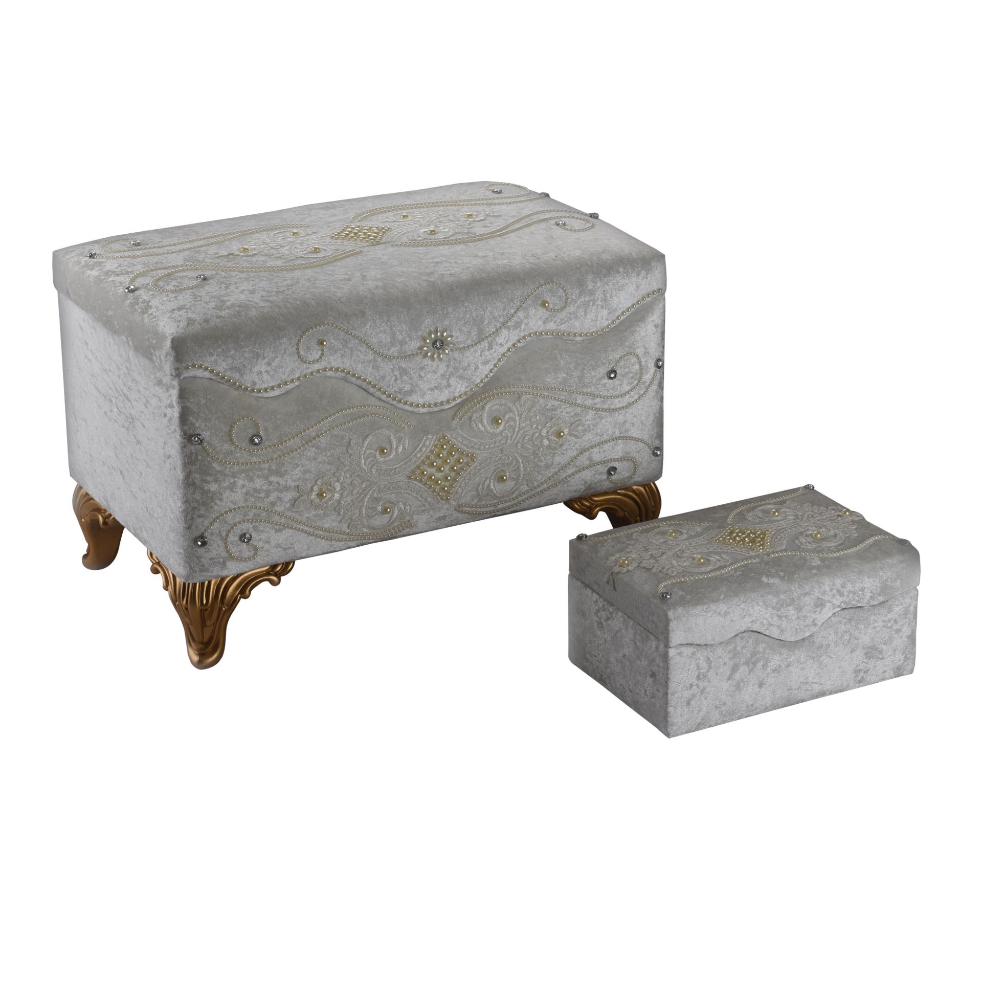 Sema Home Pınar Su Gold Ayaklı İkili Söz Nişan Sandığı