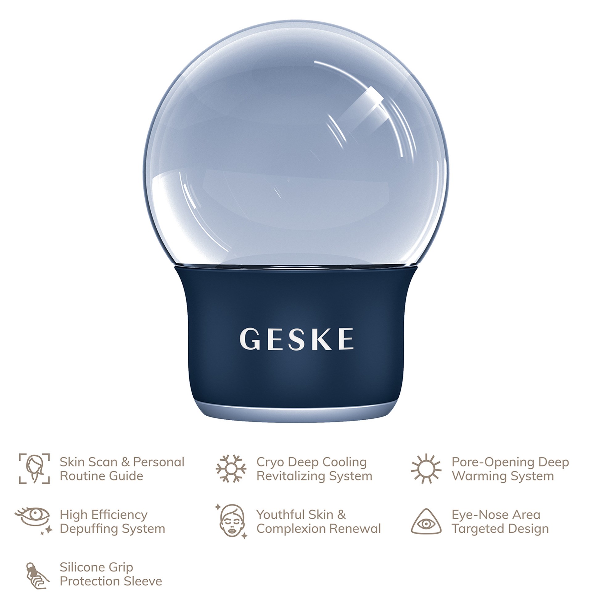 Geske 7’si 1 Arada Sıcak-Soğuk Yüz ve Vücut Masaj Cihazı Lacivert