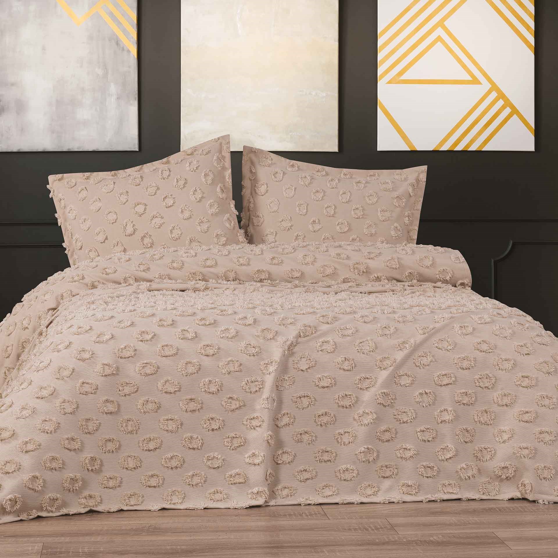 Cotton House Loretta Tek Kişilik Yatak Örtüsü Kapiçino 17400499