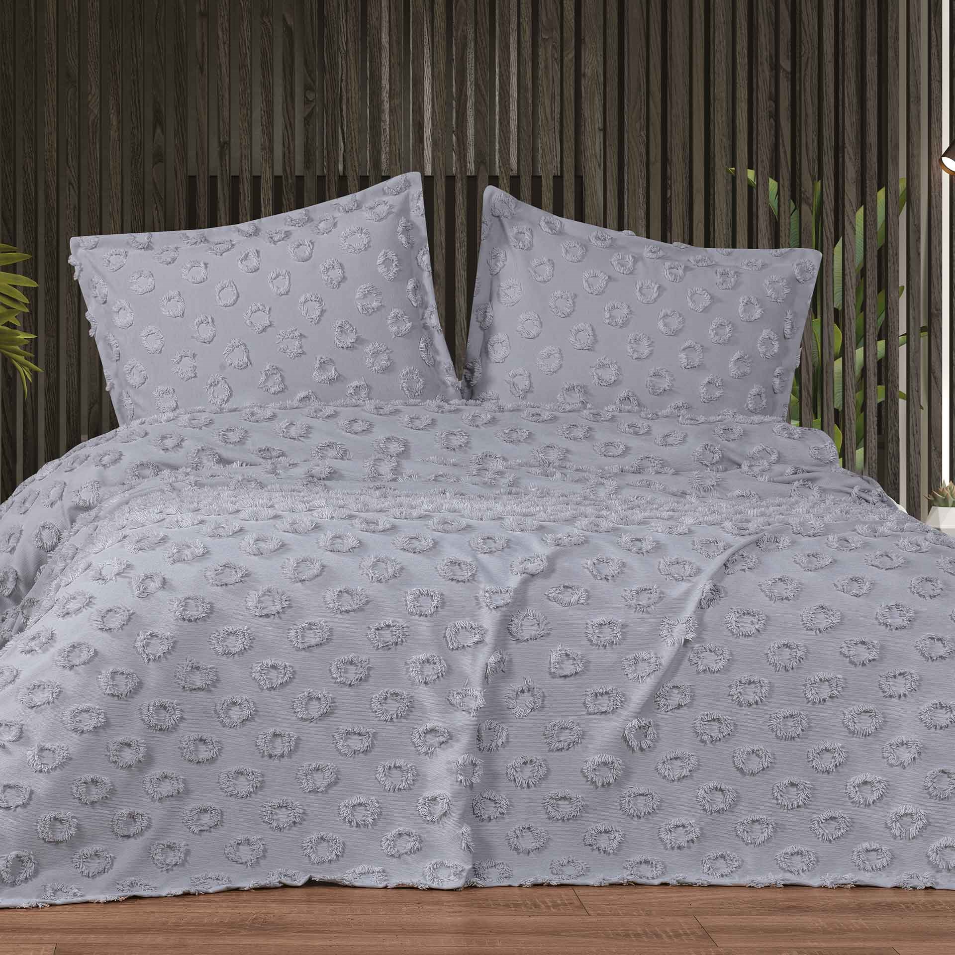 Cotton House Loretta Tek Kişilik Yatak Örtüsü Gri 17400500