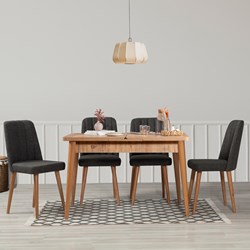 Evkur Collection Likya Medium Masa Takımı Antrasit