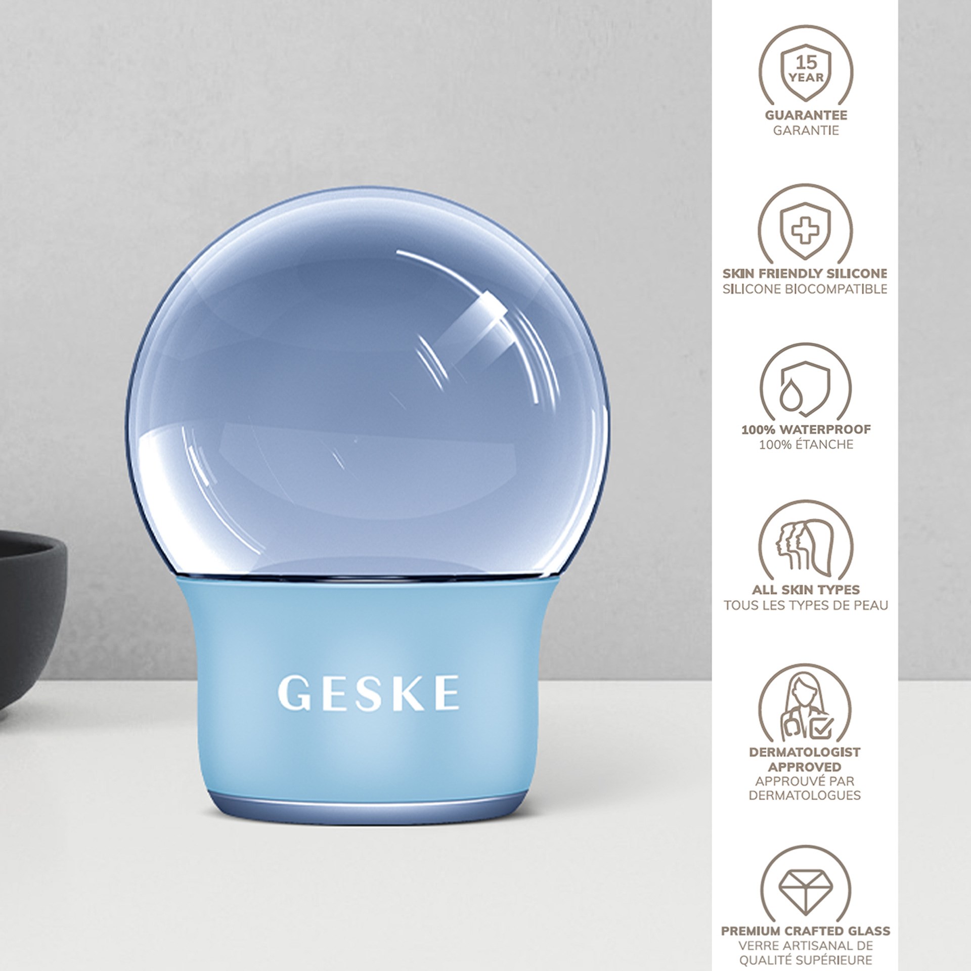 Geske 7’si 1 Arada Sıcak-Soğuk Yüz ve Vücut Masaj Cihazı Mavi