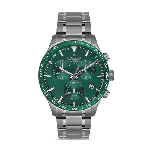 あー様0405 Nacar Nc34-25B019-Tbsm Titanyum Kronograph Erkek Kol Saati