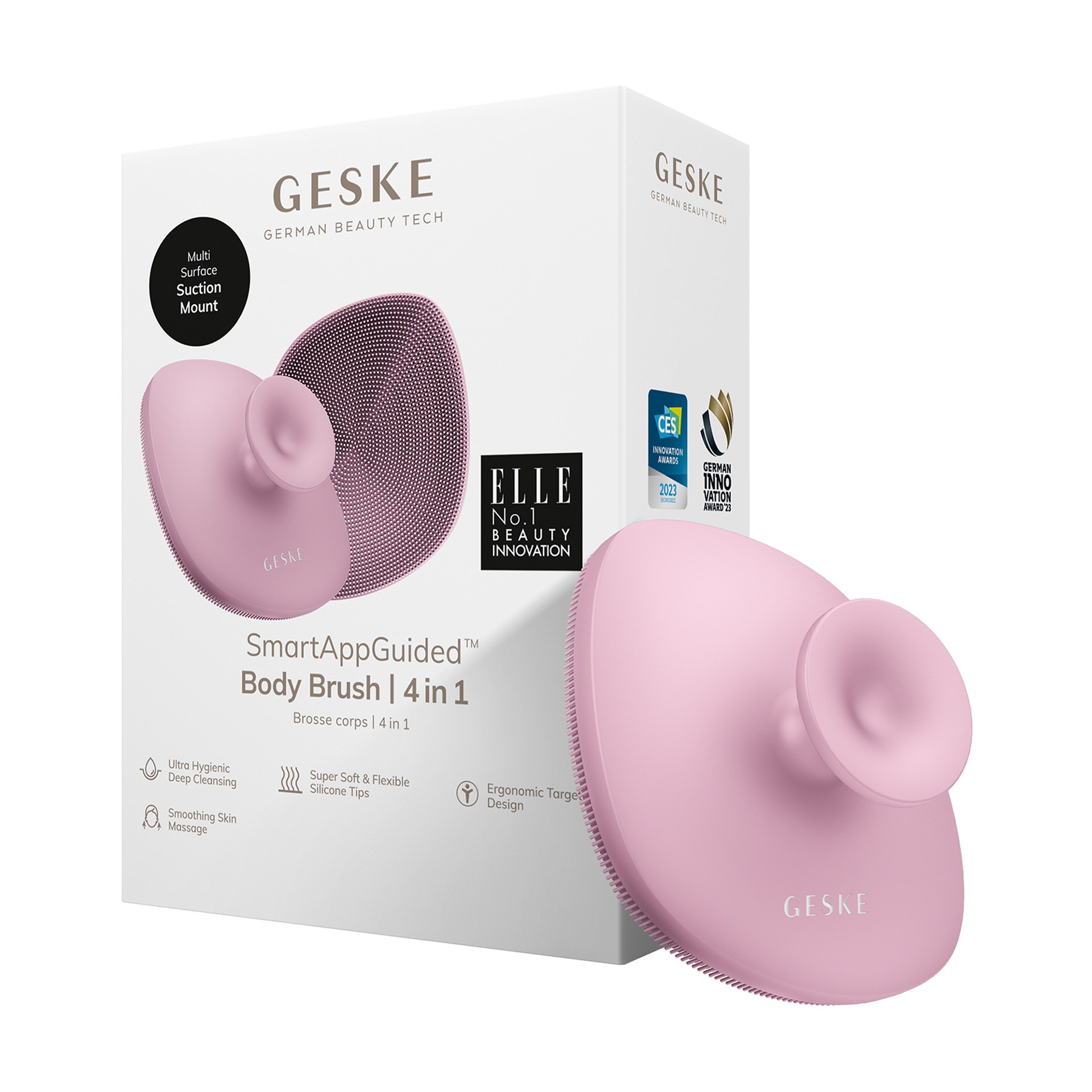 Geske Silikonlu Vücut Temizleme Fırçası Pembe