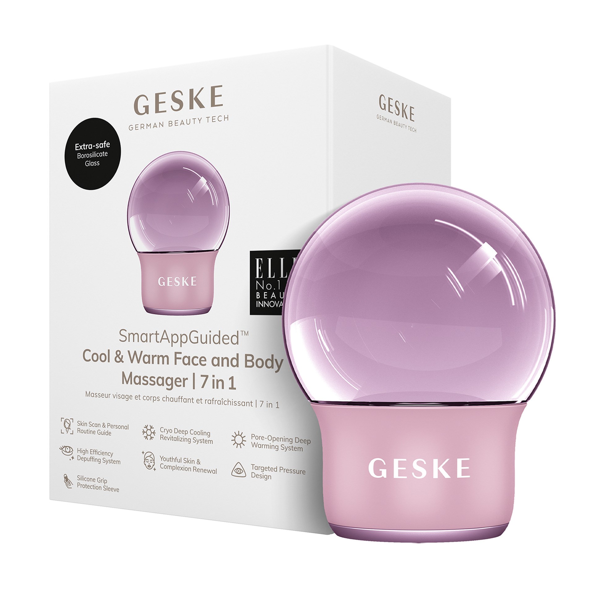 Geske 7’si 1 Arada Sıcak-Soğuk Yüz ve Vücut Masaj Cihazı Pembe