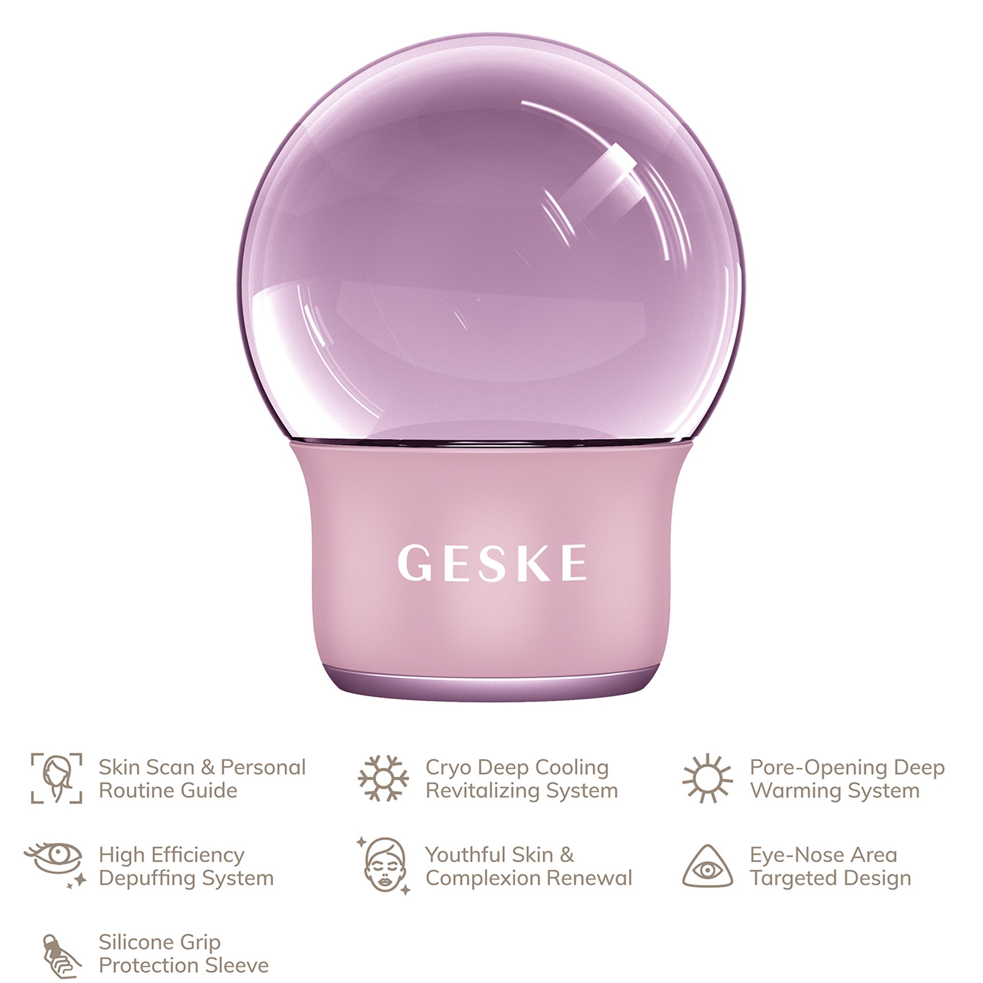 Geske 7’si 1 Arada Sıcak-Soğuk Yüz ve Vücut Masaj Cihazı Pembe