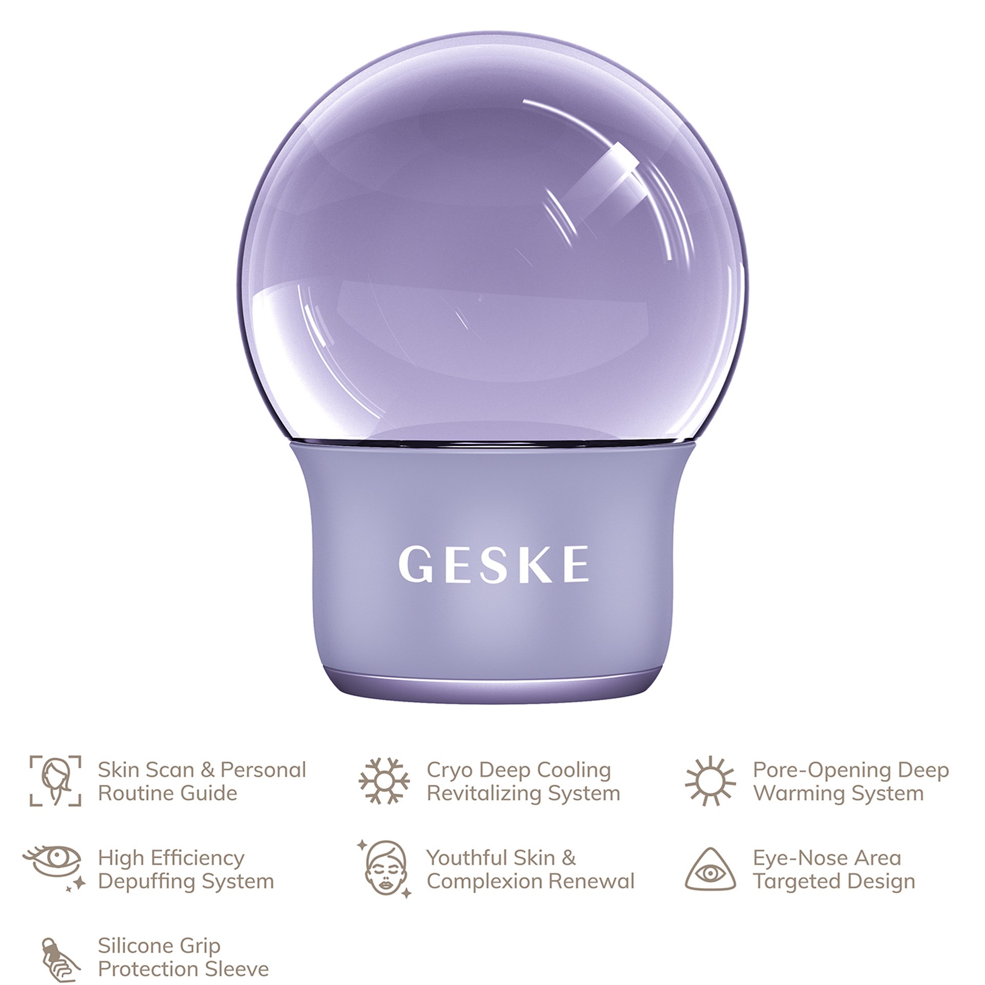 Geske 7’si 1 Arada Sıcak-Soğuk Yüz ve Vücut Masaj Cihazı Mor