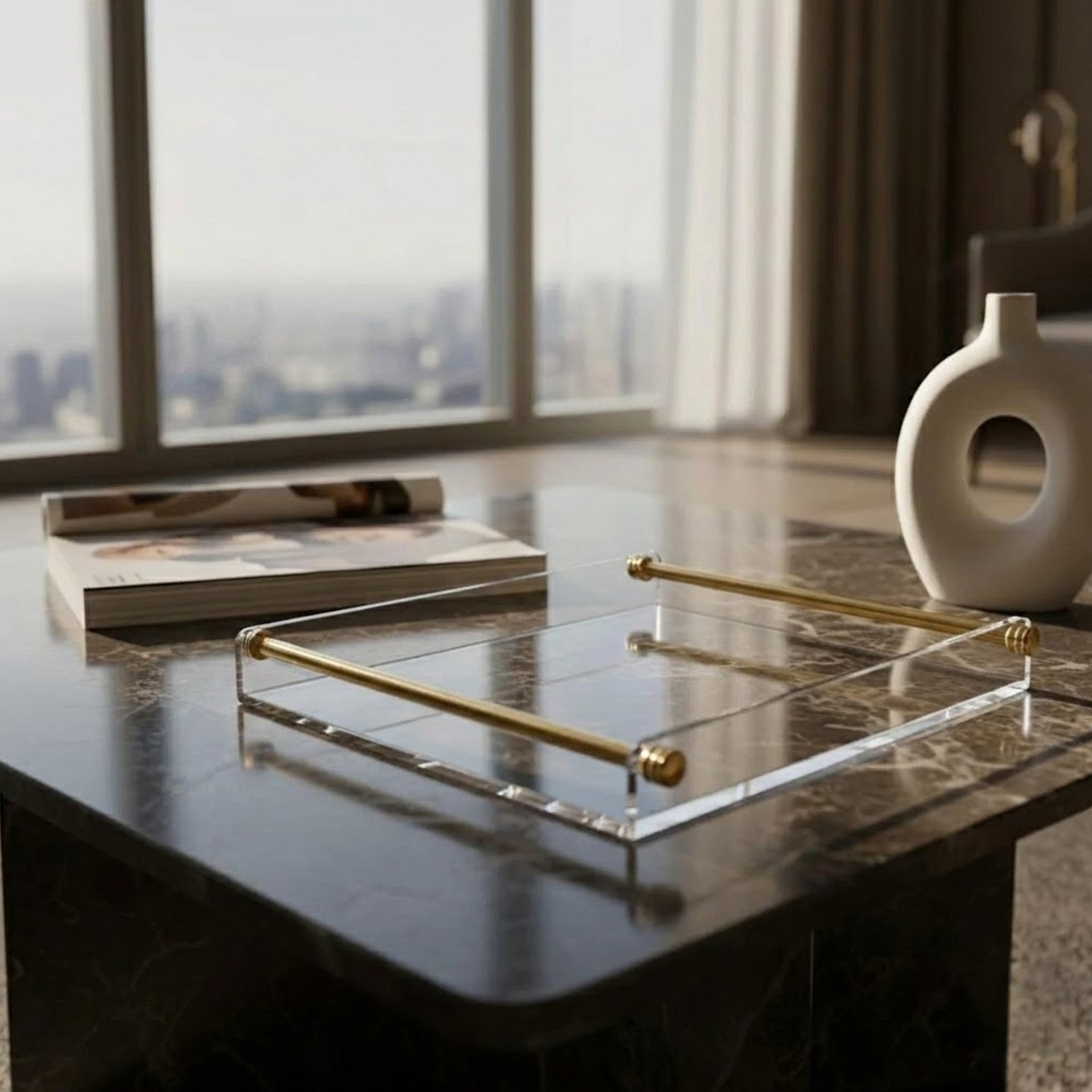 Queen Bee Küçük Servis Sunum Tepsisi Gold