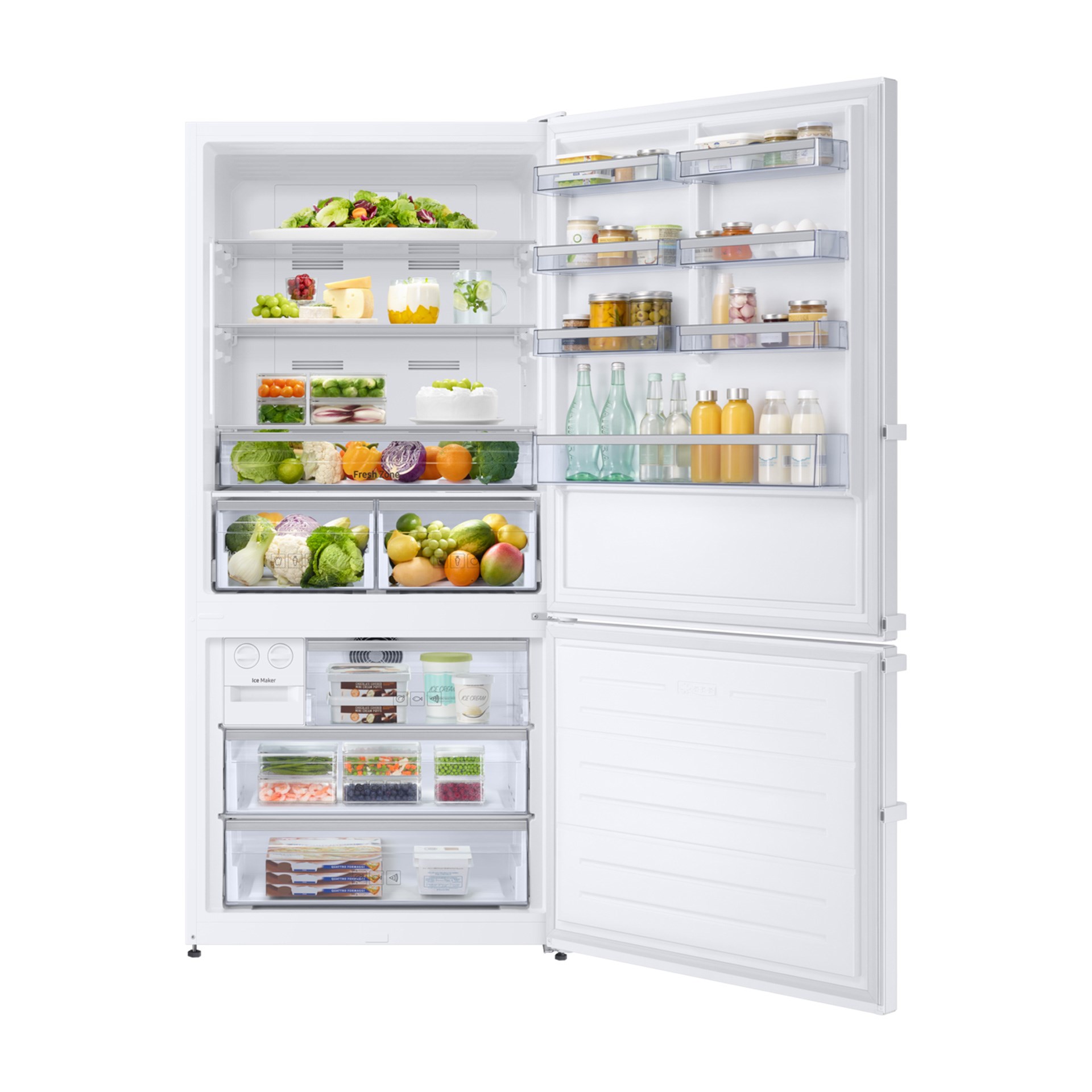 Samsung RB58DS75EWW/TR 580 lt E Sınıfı Altı Derin Donduruculu Twin Cooling Buzdolabı Beyaz