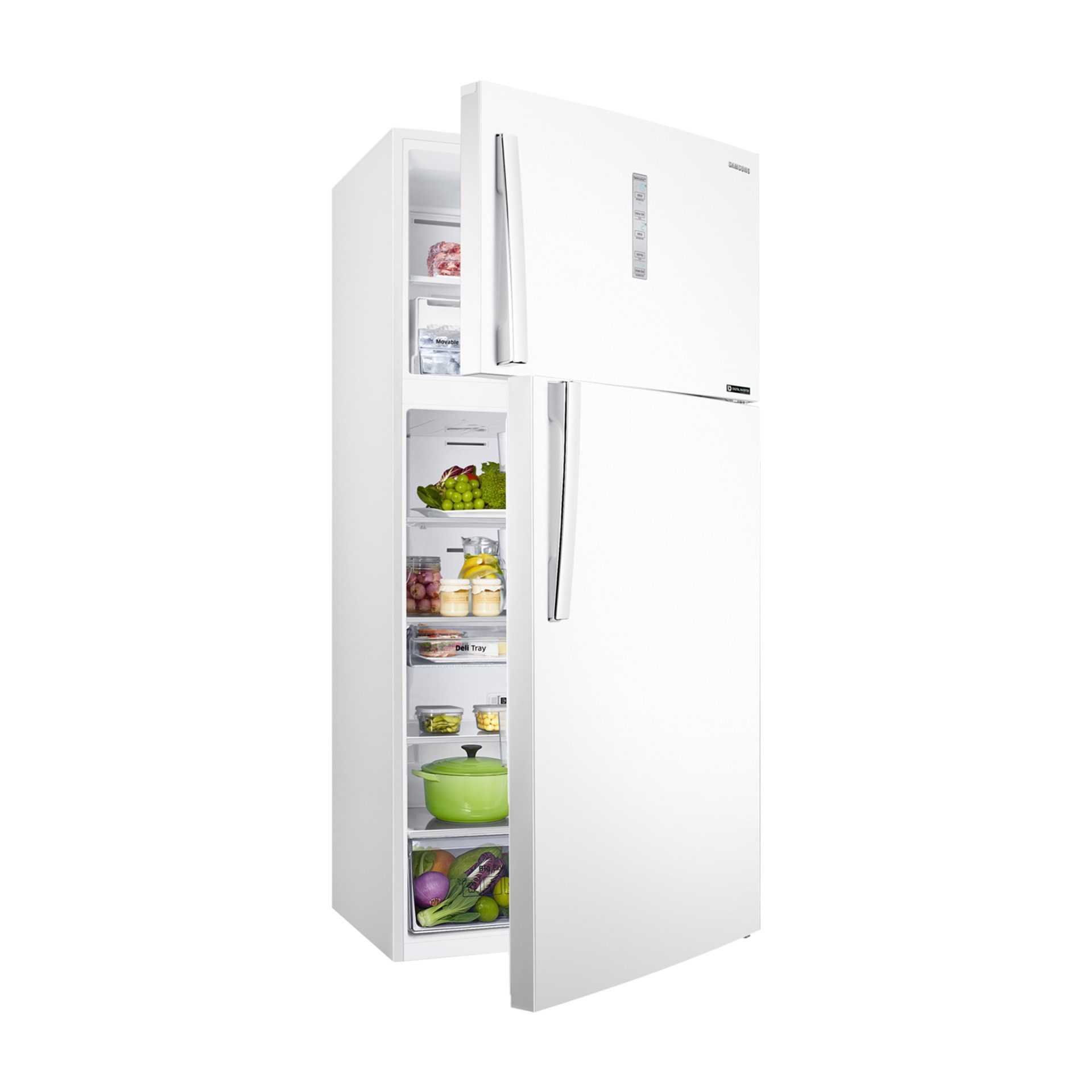 Samsung RT62K704RWW/TR 622 lt E Sınıfı Üstten Donduruculu Wi-Fi Twin Cooling Buzdolabı Beyaz