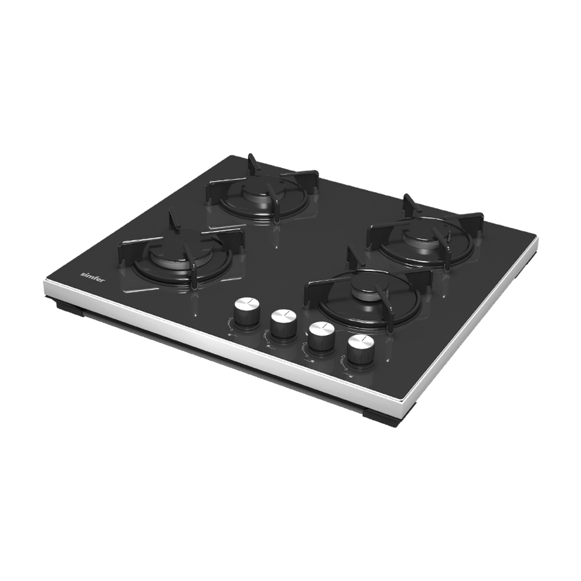 Simfer 3031 N 4 Gözlü Set Üstü Cam Ocak Siyah