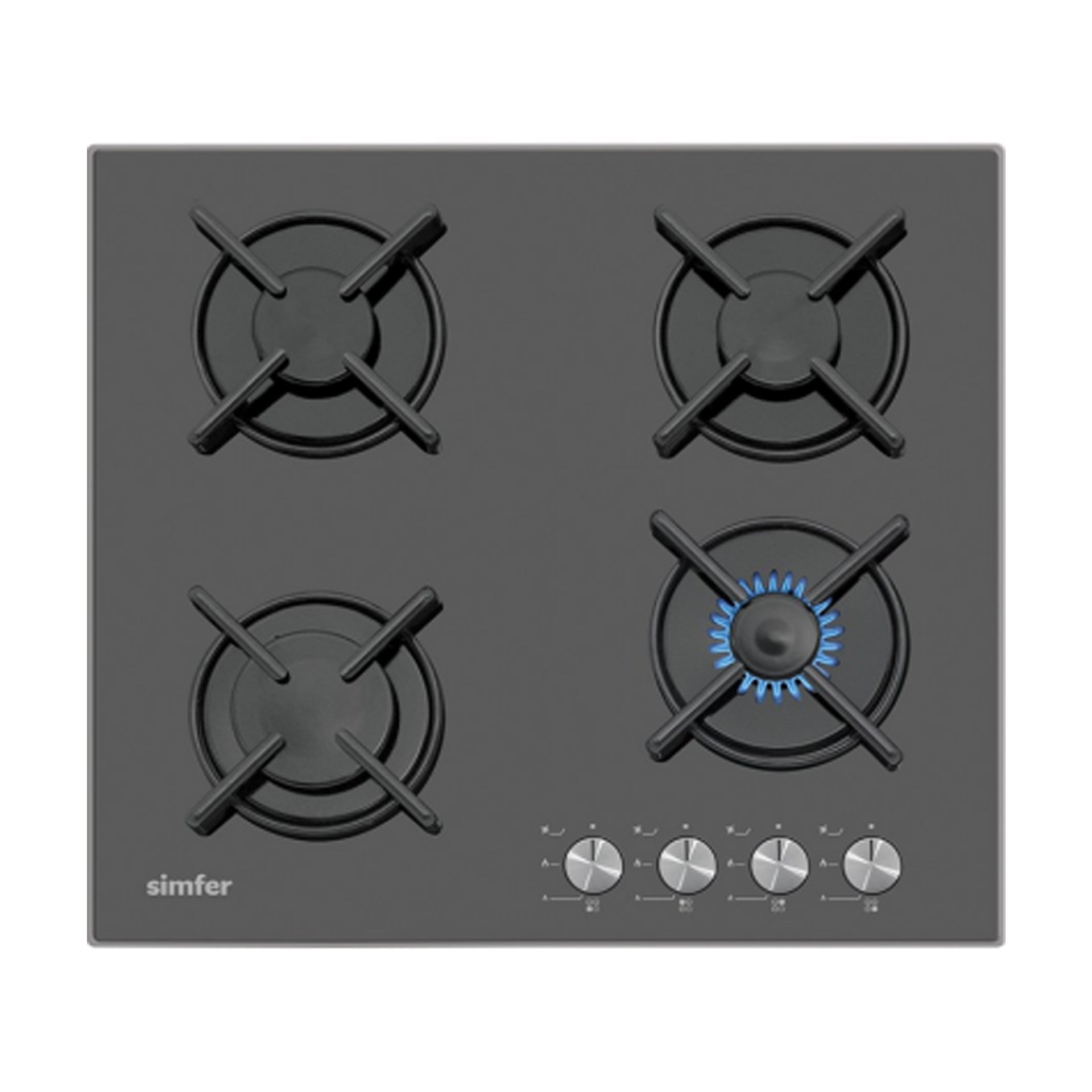 Simfer 3031 N 4 Gözlü Set Üstü Cam Ocak Siyah