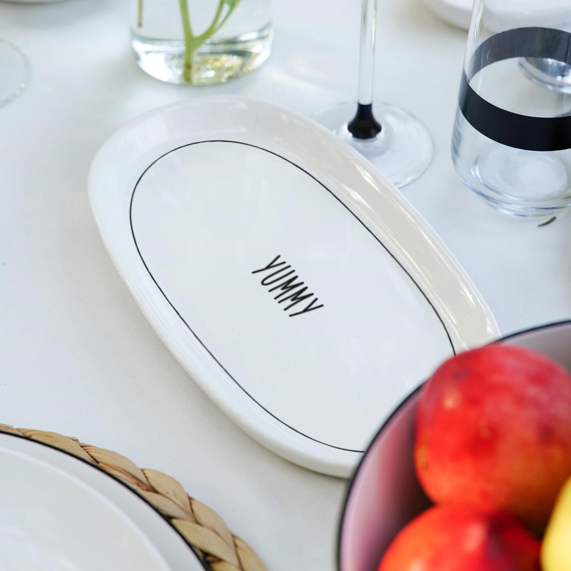 The Mia Daily Tunes Oval Servis Tabağı Seti