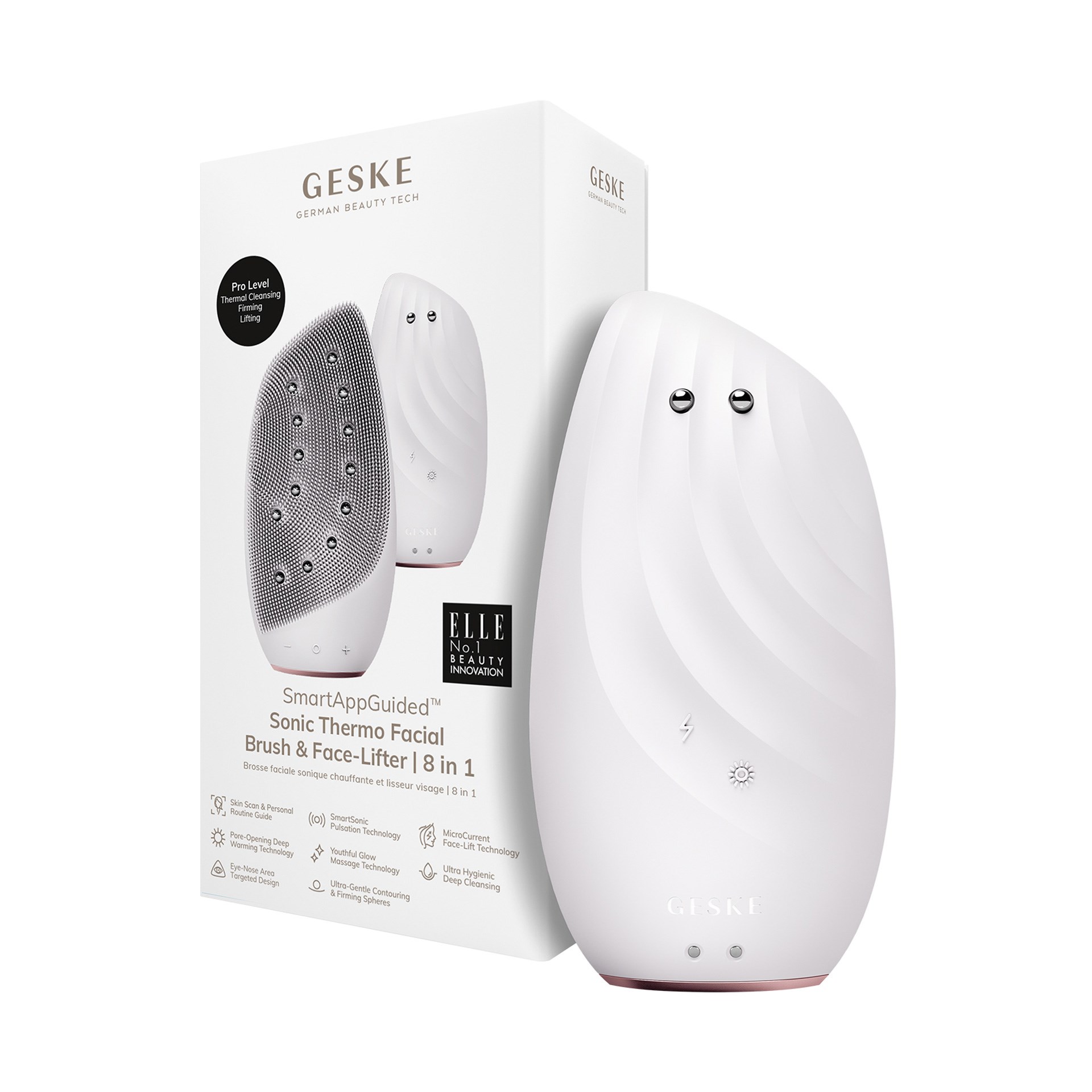 Geske Sonic Thermo Yüz Temizleme Ve Germe 8i 1 Arada Beyaz