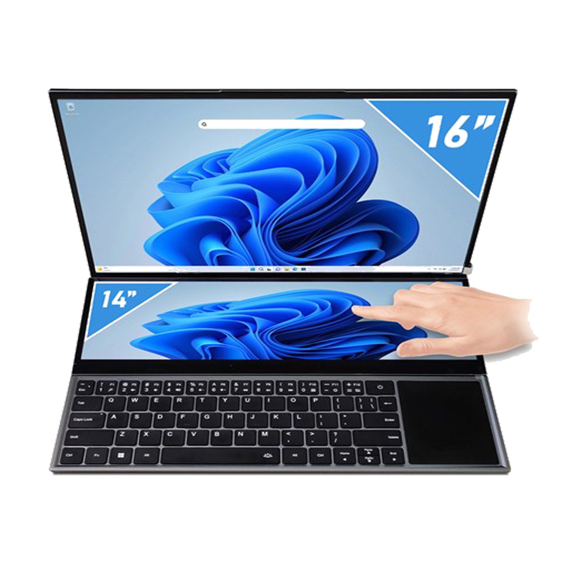 Quadro DS1650 Intel I7 10870H 16GB RAM 512GB Nvme SSD 16"+14" Touch FreeDos Dizüstü Bilgisayar (Teşhir Ürünü)