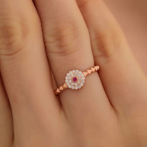 İpek Silver 925 Ayar Gümüş Ayarlanabilir Yüzük Rose EIPY458