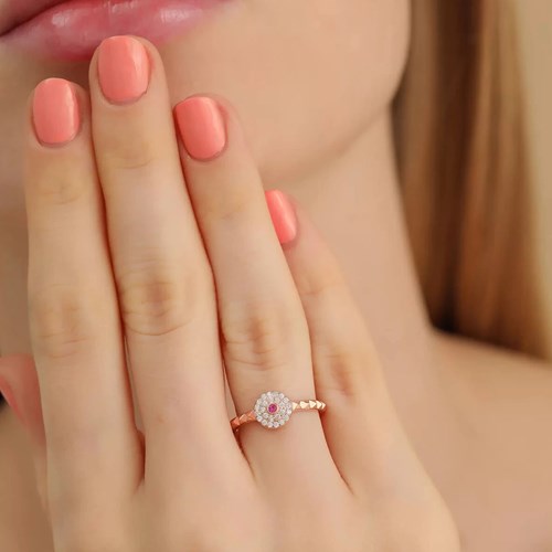 İpek Silver 925 Ayar Gümüş Ayarlanabilir Yüzük Rose EIPY458