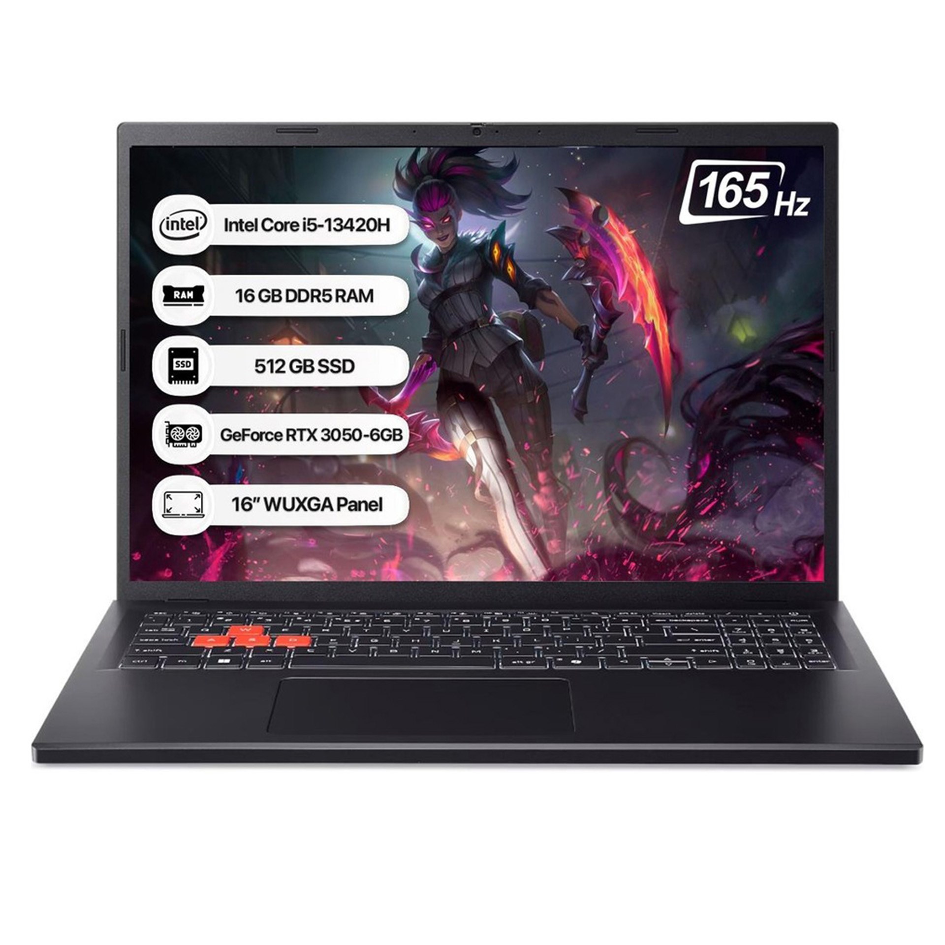 Acer NH.DAAEY.001 Nitro İntel I5-13420H 16 GB RAM 512 GB SSD RTX3050-6GB 165HZ 16" FreeDos