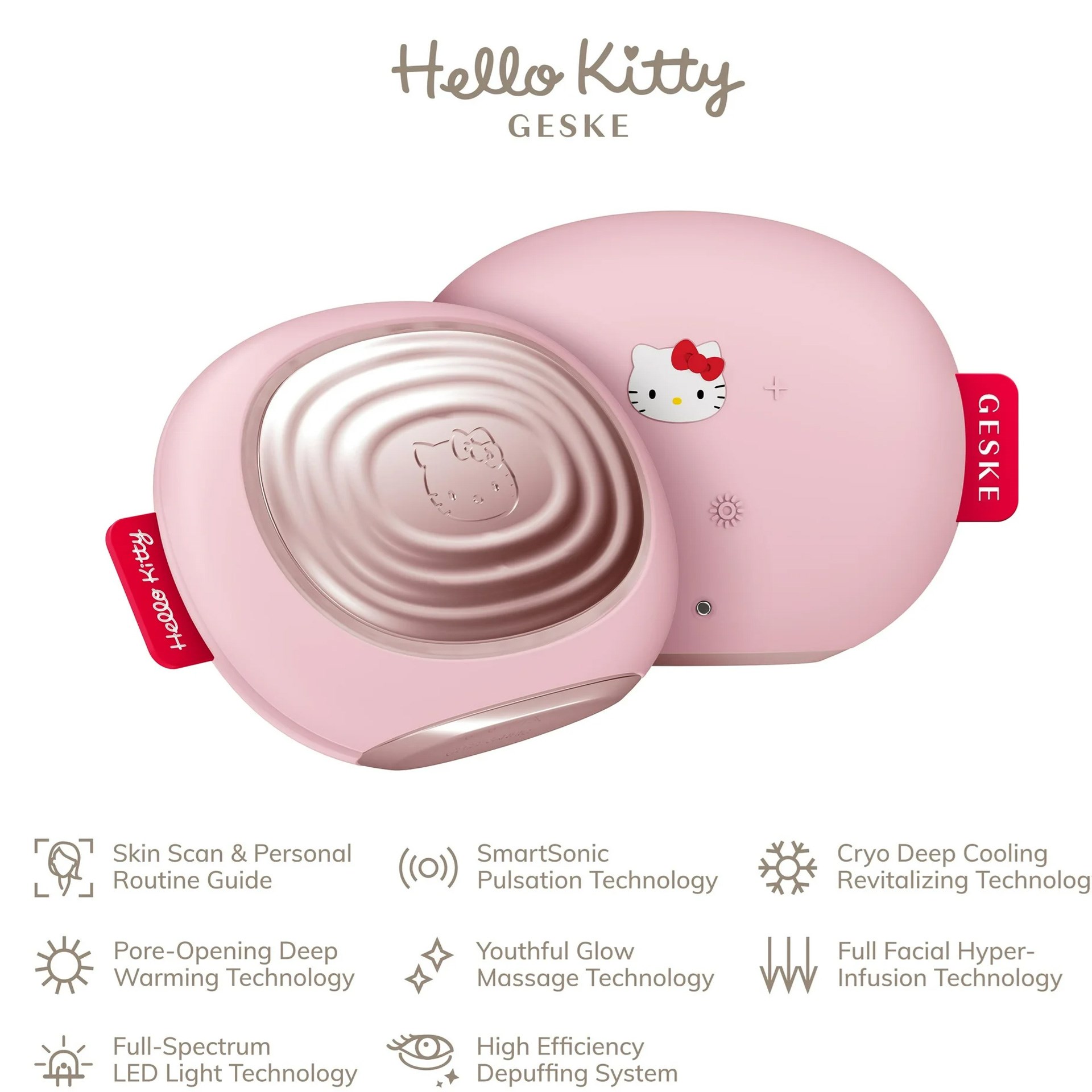 Geske Hello Kitty Sonic Soğutma Ve Isıtmalı 8i 1 Arada Yüz Bakım Cihazı Pembe
