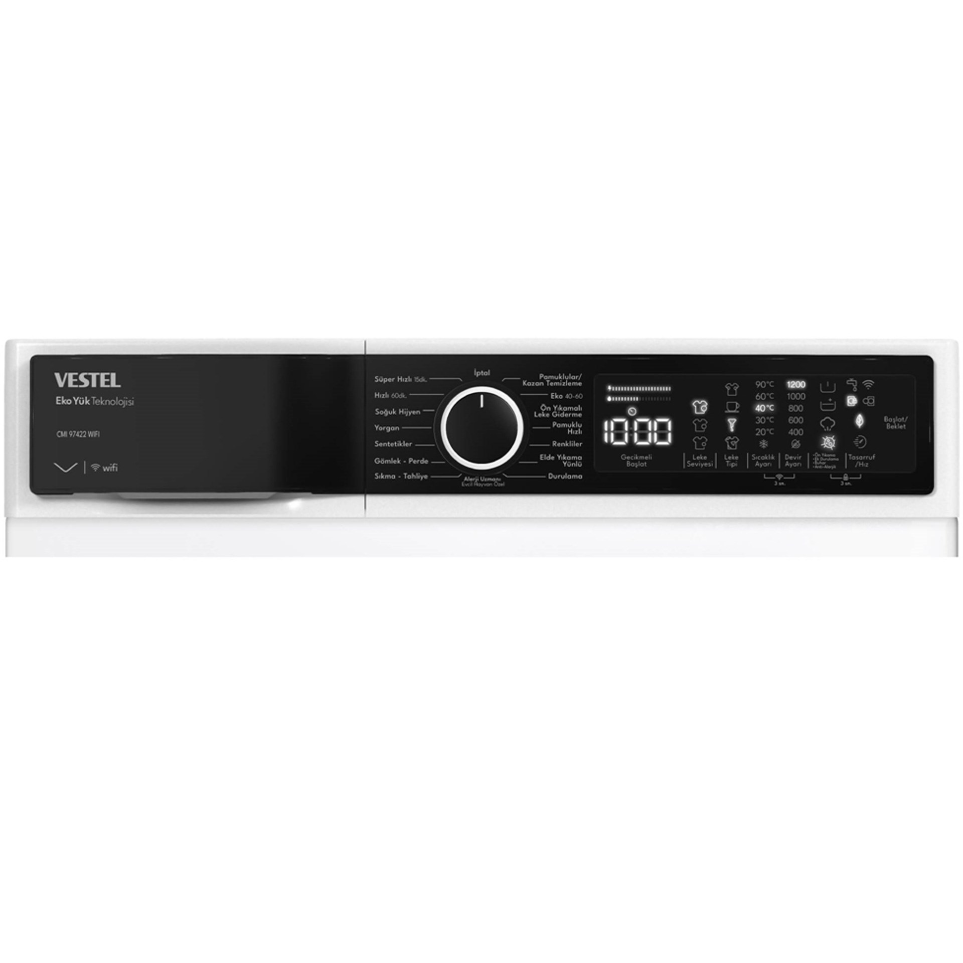 Vestel CMI 97422 A Sınıfı 9 kg 1200 Devir Çamaşır Makinesi Beyaz