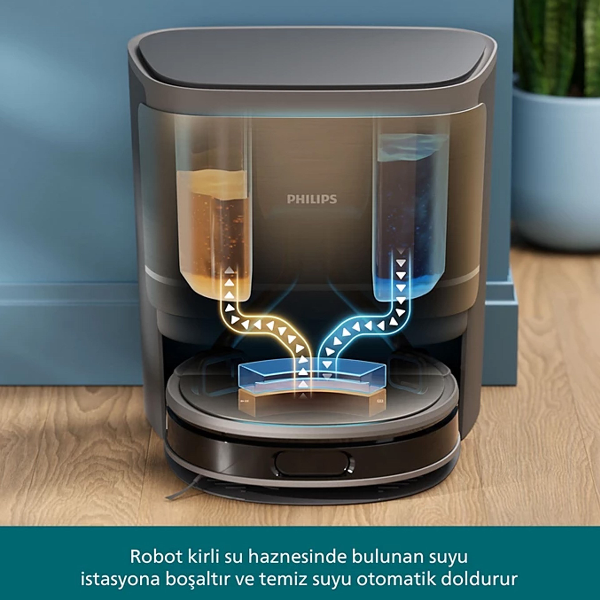 Philips XU9100/10 HomeRun 9000 Serisi Islak Temizlik Yapabilen Robot Süpürge