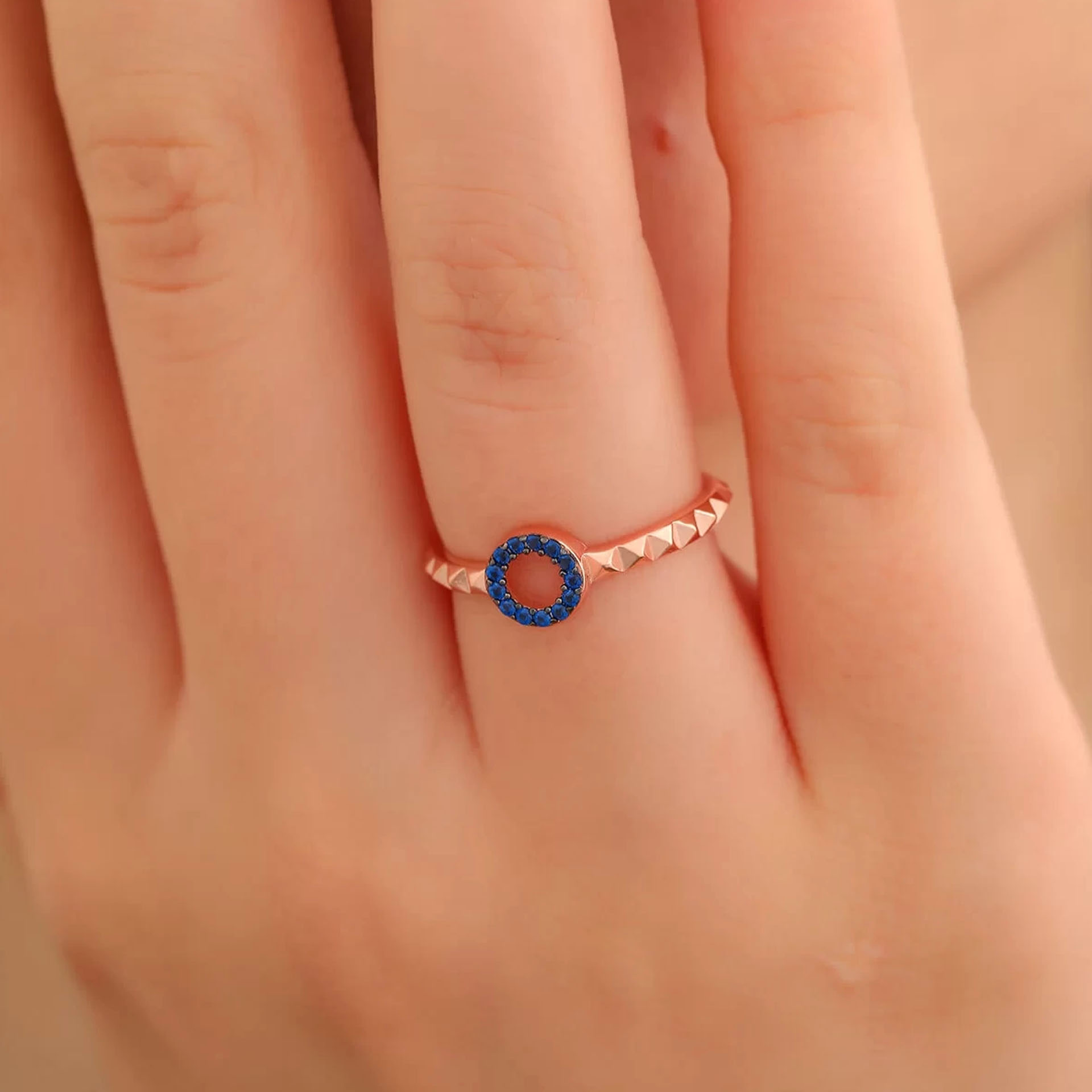 İpek Silver 925 Ayar Zirkon Taş Ayarlanabilir Gümüş Yüzük Rose ESIPY303